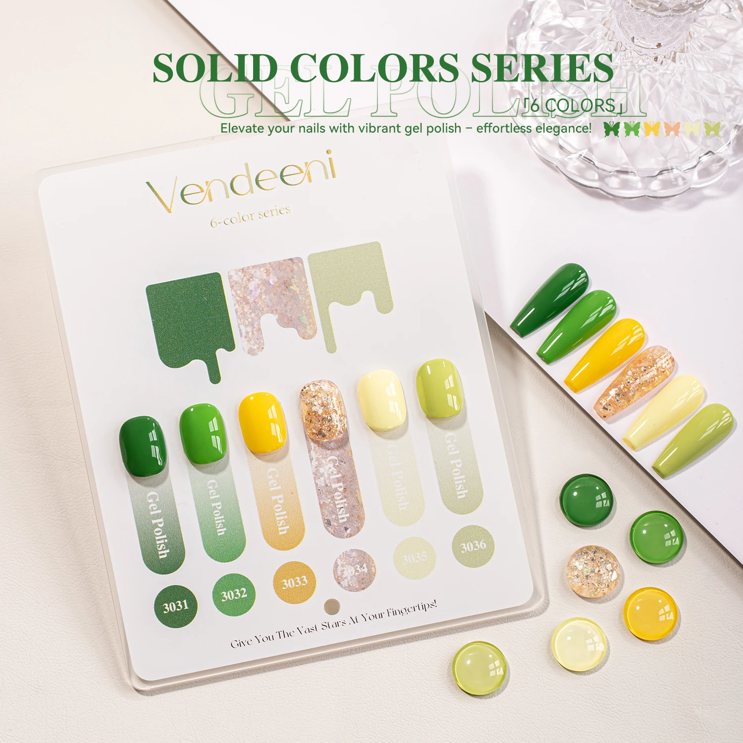 Vendeeni عالية الصباغ 6 ألوان جيل طلاء الأظافر مجموعة الأشعة فوق البنفسجية هلام طقم أظافر بولي TPO HRMA الحرة OEM/ODM 15 مللي الأفوكادو اللون هلام طلاء الأظافر #5