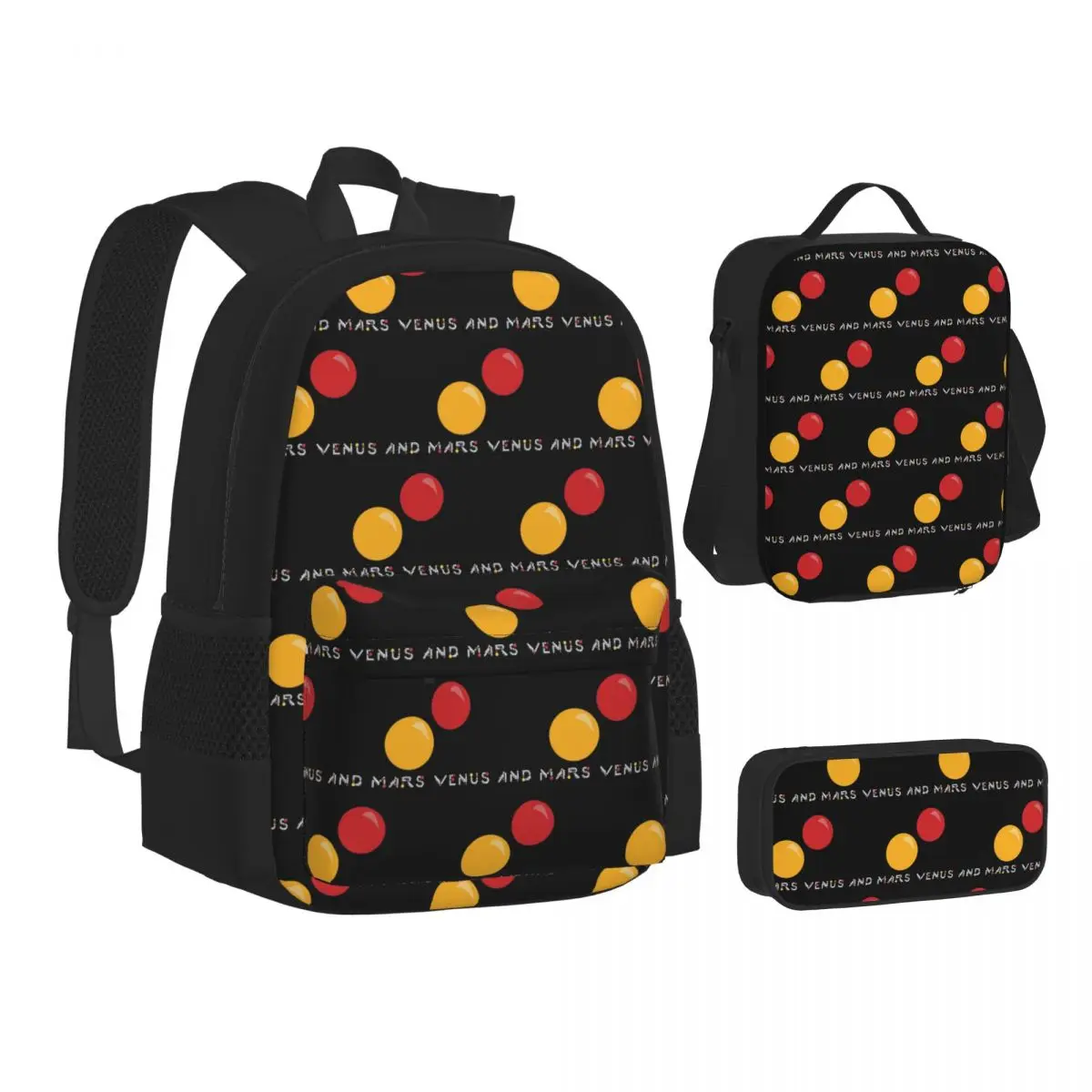 Venus And Mars Minimalist Album Cover BackpacksStudents School Bags Kids Rucksack Lunch Bag Pen Bag Three-Piece Set