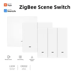 Tuya ZigBee 1-3 Gang Wireless Smart Switch Wall Push Button  Automation Scene Switch Battery Powered  Smart Life Remote Control