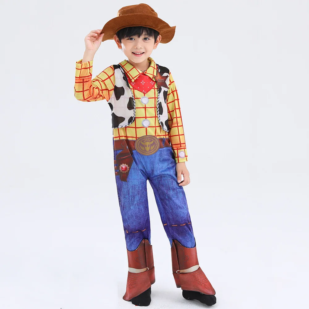 Woody Cosplay Costume Boy Cartoon Toy Story Character Cowboy Woody Outfits Carnival Party Halloween Parade Fancy Clothes Set view 4