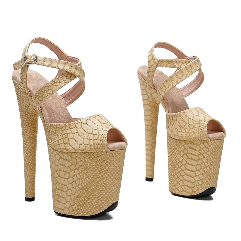 

Women's 20CM/8inches Suede Upper Plating Platform Sexy High Heels Sandals Pole Dance Shoes 057