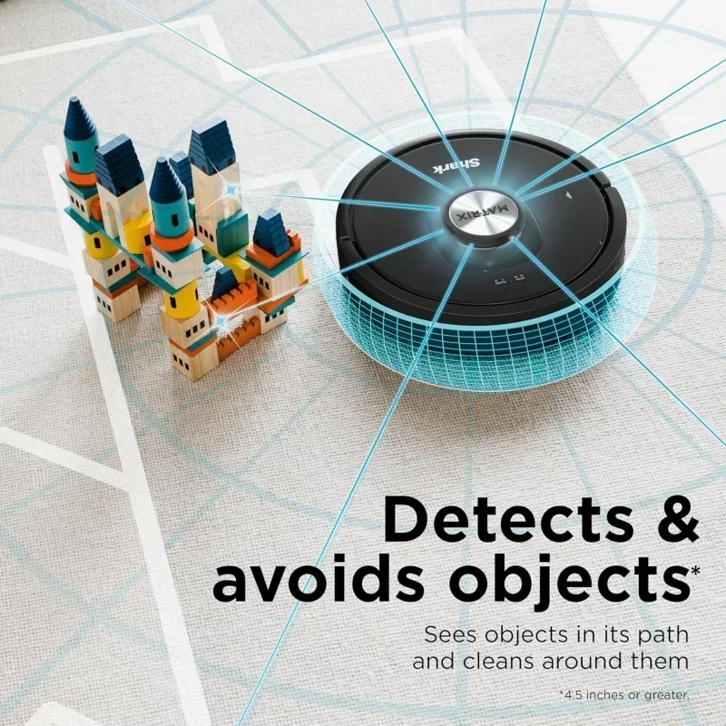 DD2Shark RV2310AE 매트릭스 자체 비우기 로봇 진공 청소기, 백리스, 45일 용량, 애완동물 털용 자가 청소 브러시롤, 얼룩 없음 M