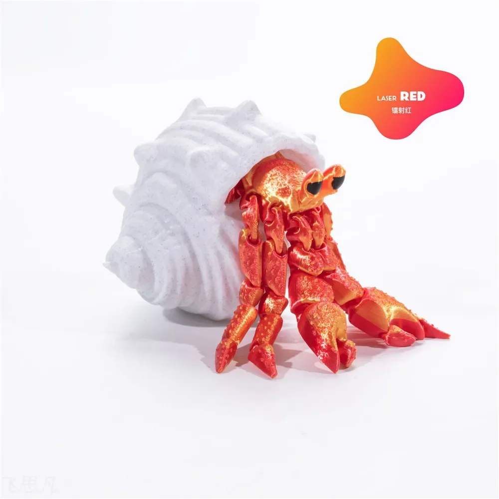 

3D Printed Hermit Crab Figure Multi-joint Movable for Home Decoration Accessories Living Room Man Woman Novelty Gift Toy