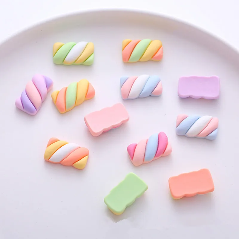 10pcS Simulation Marshmallow Resin DIY Icebox Shoes Hat Barrette Mobile Phone Case Scrapboo Decoration Cream Glue Materials