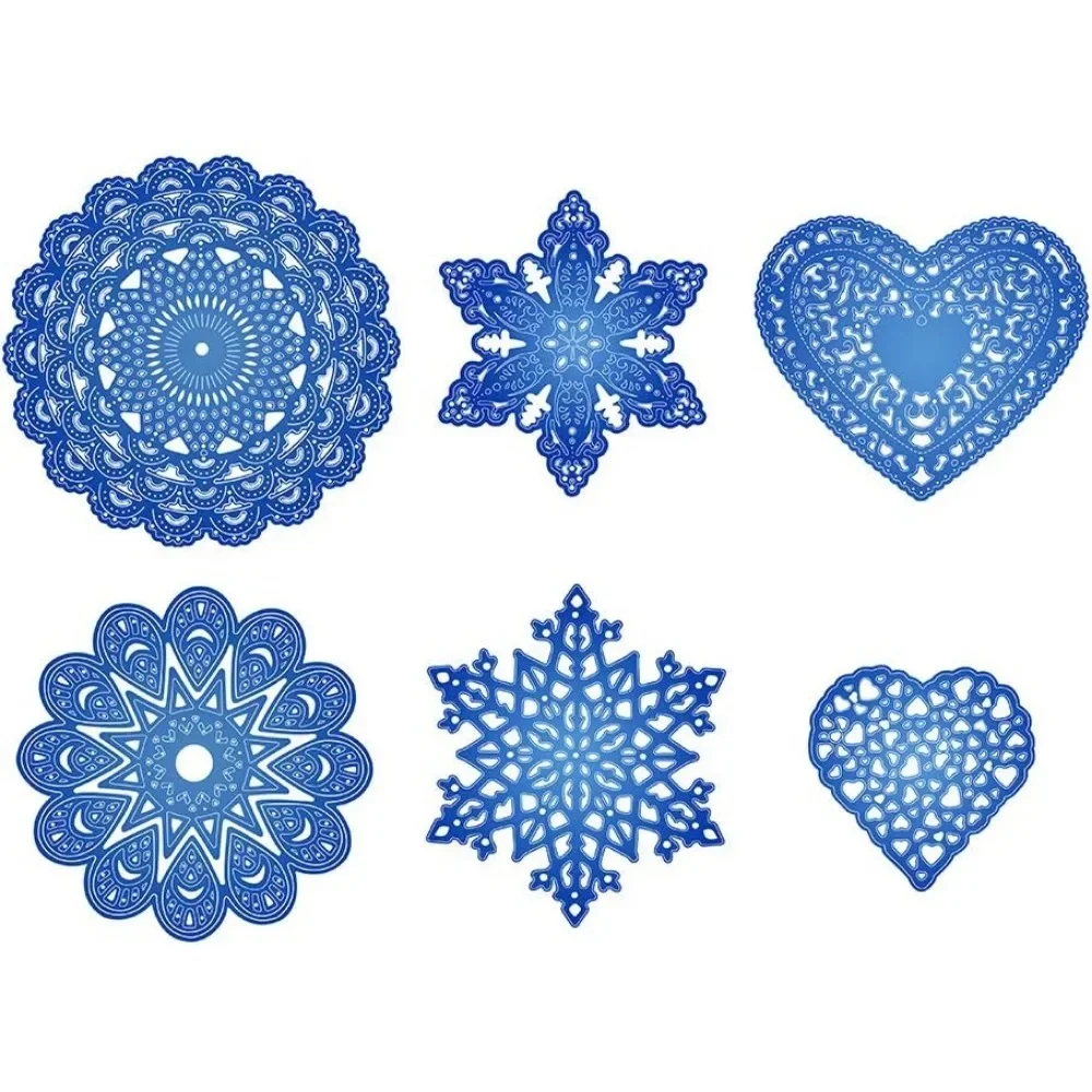 6 Sets Cutting Dies Cut Metal Scrapbooking Stencils Nesting Die for Festival Chrismas Embossing Photo Album Cards Making - Love