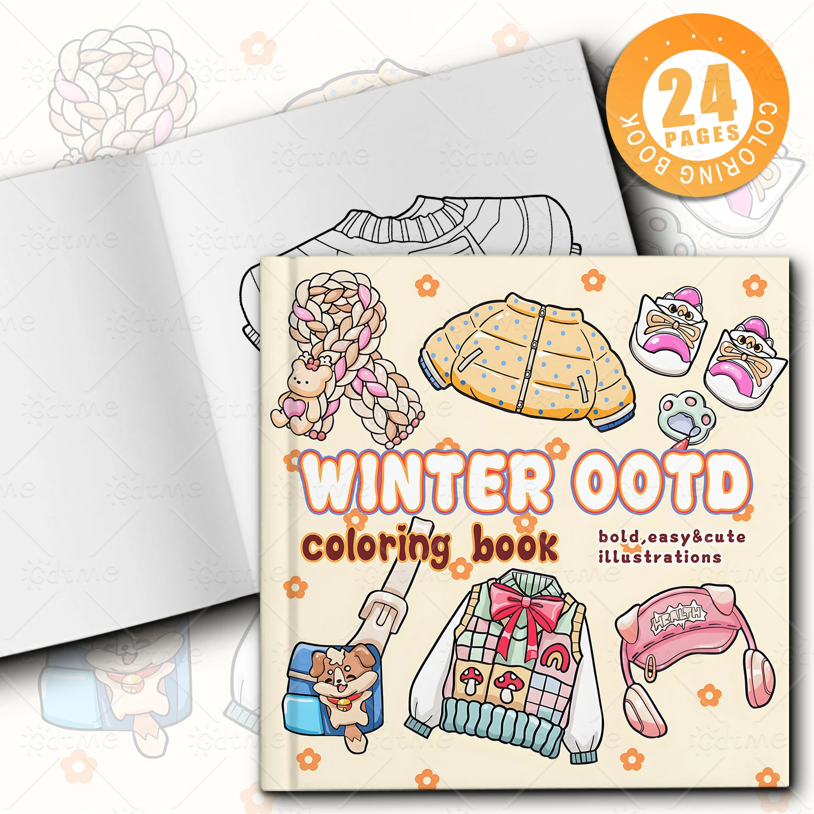 WINTER Bold-easy Patterns Coloring Book for Adults Cute Drawing Book Perfect Gift for Party and Birthday