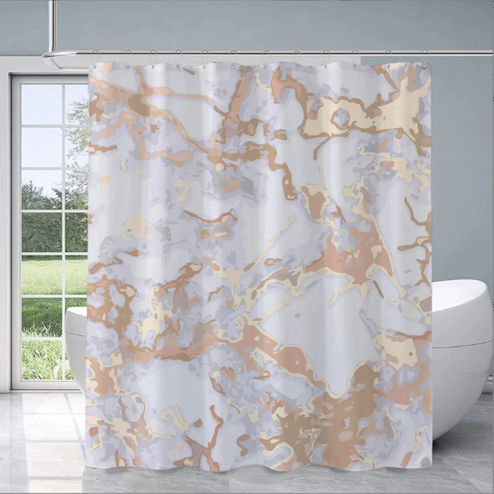 Marble Curtain for Shower Curtains for the Home Waterproof Fabric Bathroom Curtains Accessories Bath Bedrooms Shade Opaque