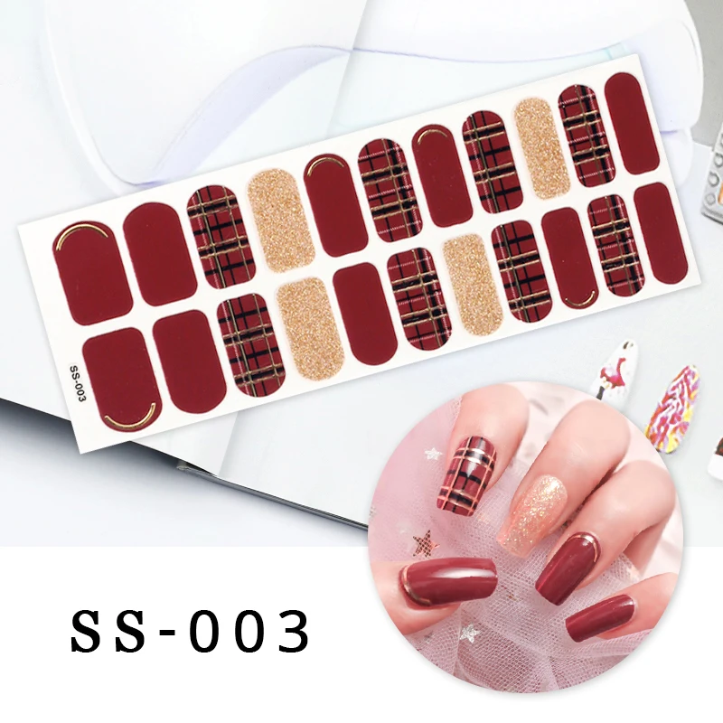 New Year Nail Stickers Snowflate 3D Manicure Decals Self Adhesive Nail Polish Stickers for Nail Art Decorations Christmas