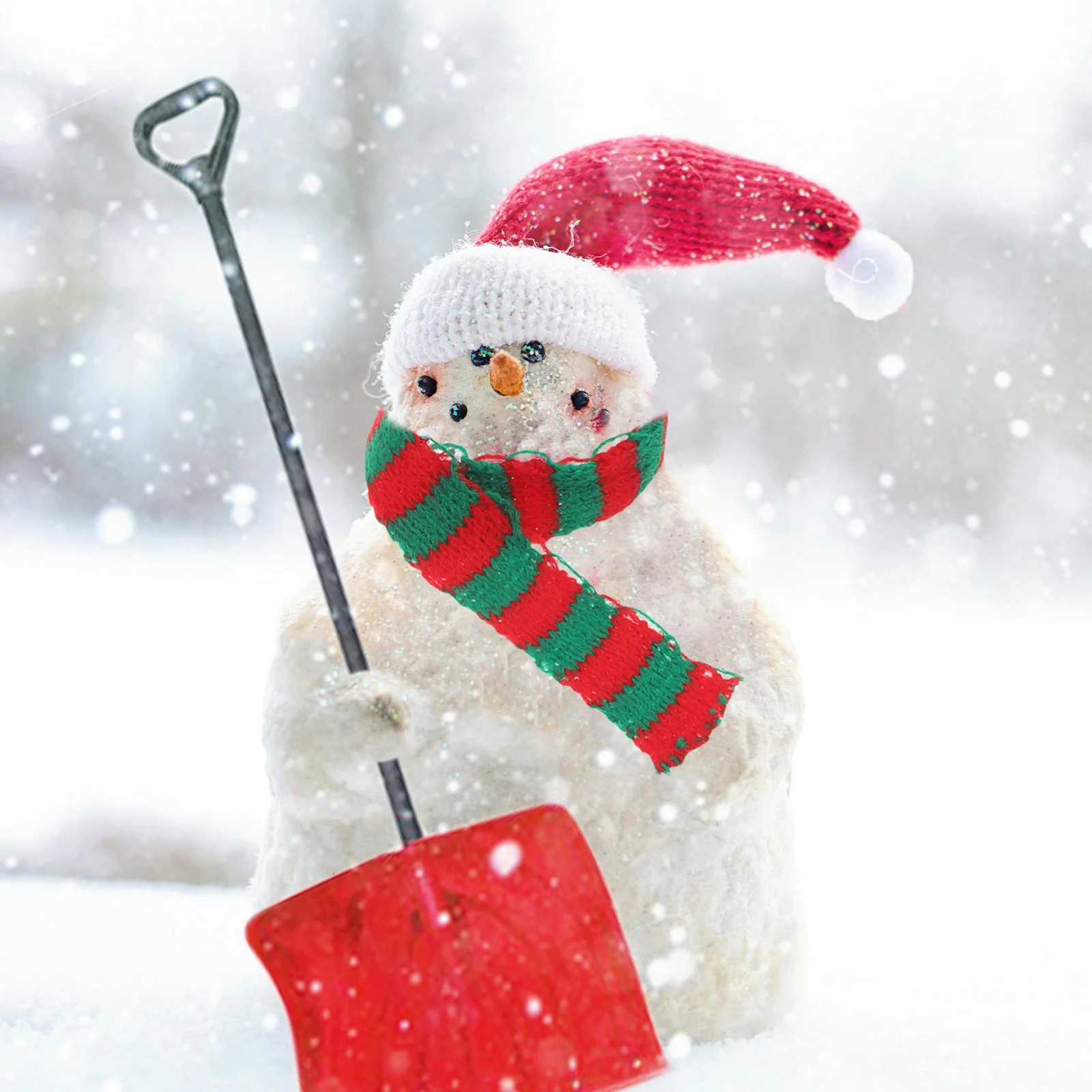 

7pcs Set of 7 Small Christmas Decor Mini Scarf for Snowman Miniature Craft Scarves Scarfs