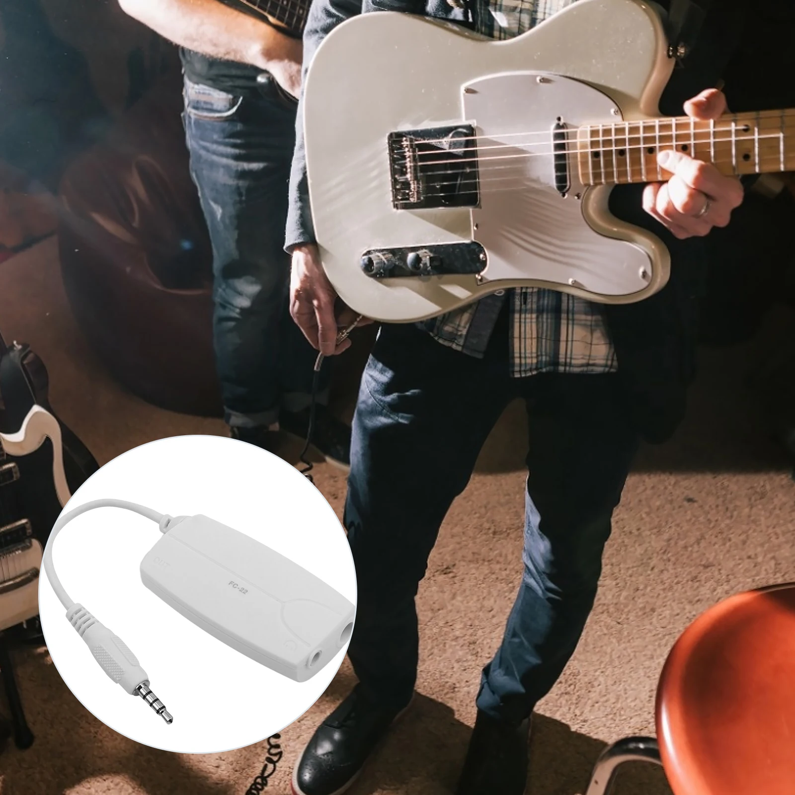 

Universal Electric Guitar Bass To Smartphone Converter Adapter Durable Plastic Design For Perfect Sound Effects Small Portable