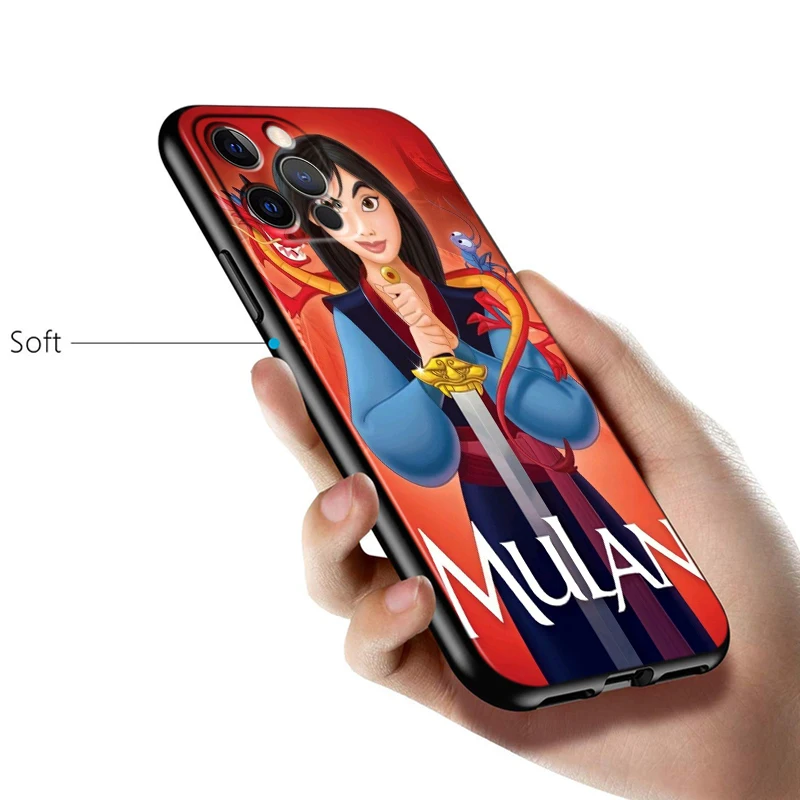 Cartoon Mulan Art Disney For Apple iPhone 15 14 13 12 11 X XS XR 8 Pro Plus Max Mini 5 SE Black Phone Case