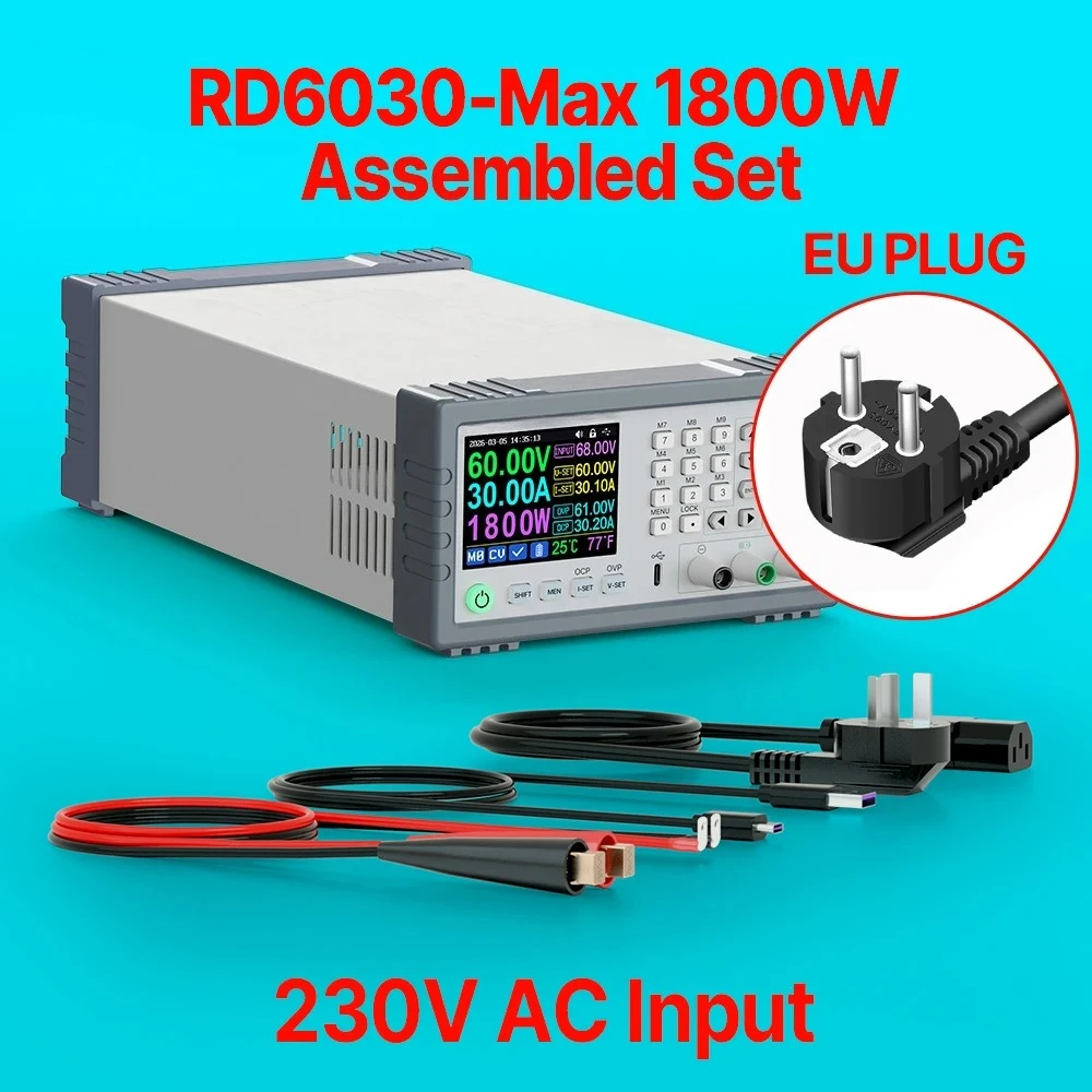 

RD6030 Complete Set of 60V 30A CNC Stabilized AC/DC Adjustable Power Supply 1140W 1440W