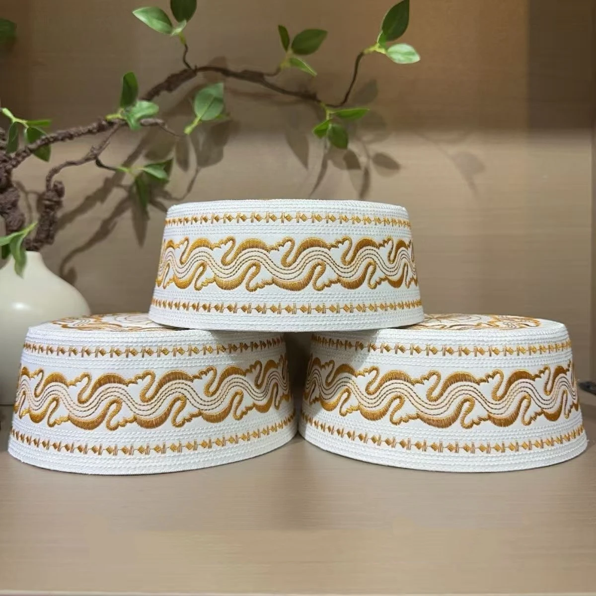 Free Shipping Muslim Caps For Men Clothing Prayer Hat Islamic Taqiyah Kufi Tax Products Kippa Turkish Modern Polyester 03576