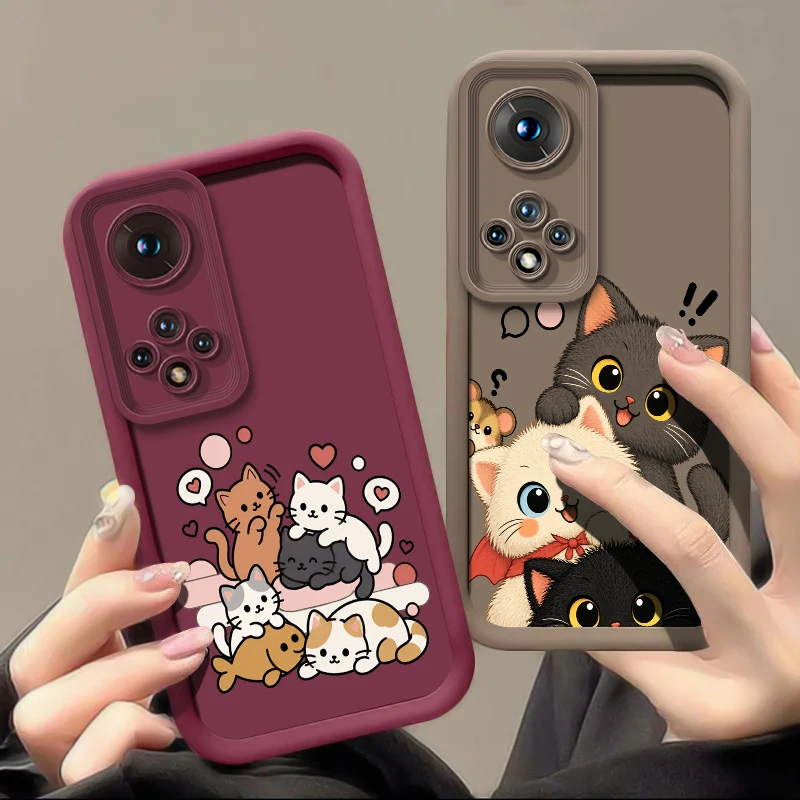 Cute Funny Cat Pattern Phone Case For Honor Magic 8 7 4 Lite 6 Pro Play 7T 8T 30 60 Plus Drop Resistant Silicon Soft Covers Capa view 4