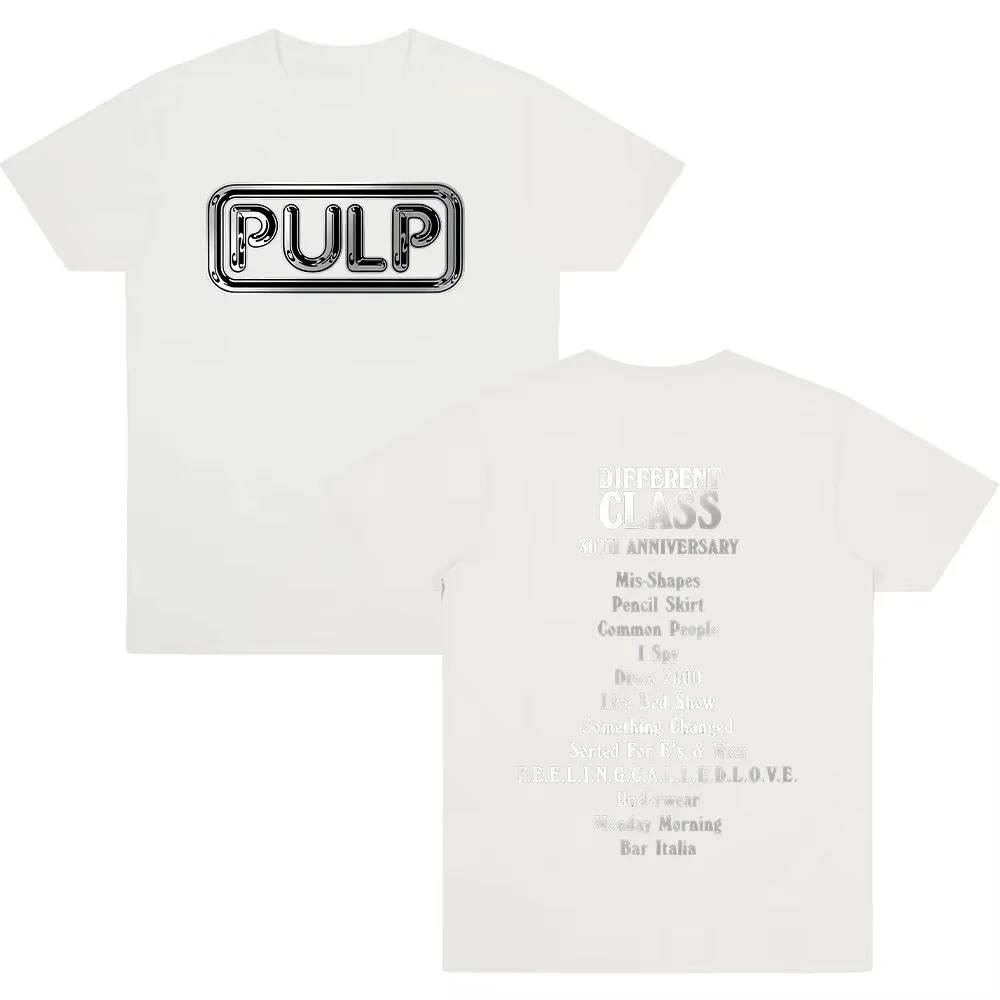 Y2K Tees Pulp Band DC30 Silver Logo T-Shirt Casual Cotton Tee Shirt Crew Neck Short Sleeve T Shirts Gift Tops Clothing Unisex