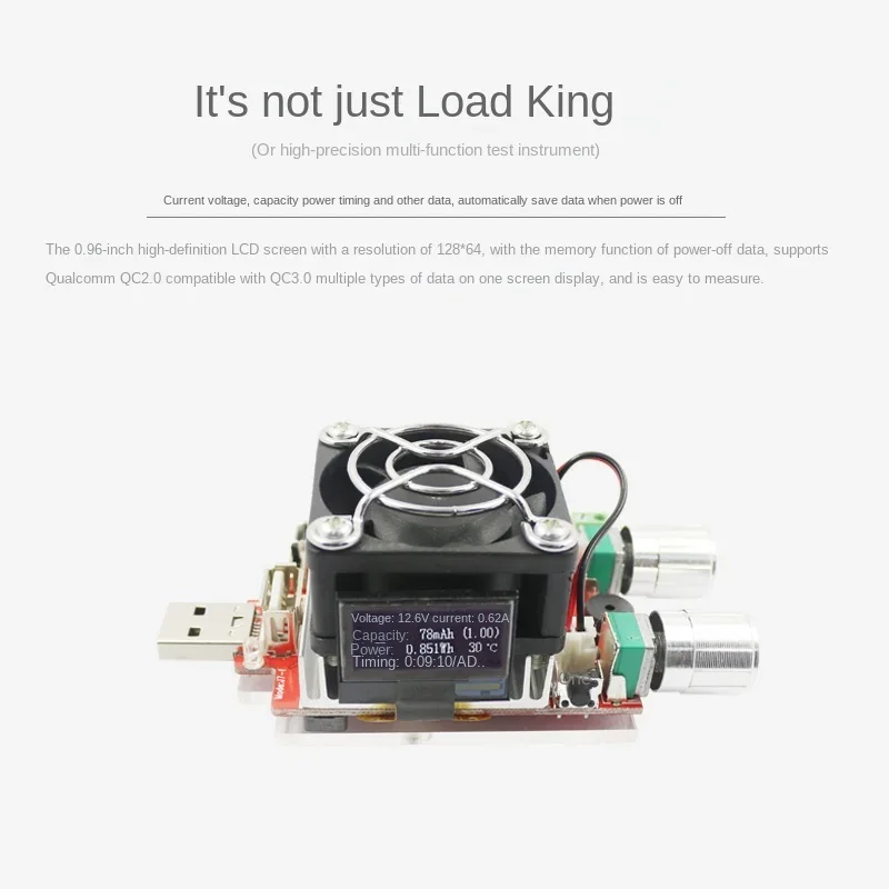 USB Intelligent Adjustable Constant Current Electronic Load King Mobile Power Detection Tester Test Line Aging Discharger
