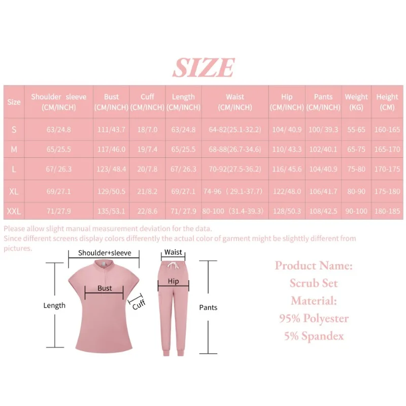 Doctor Collar Sleeveless Female Nurse Gowns Operating Room Hand Wash Gowns Beauty Spa Split Overalls Set