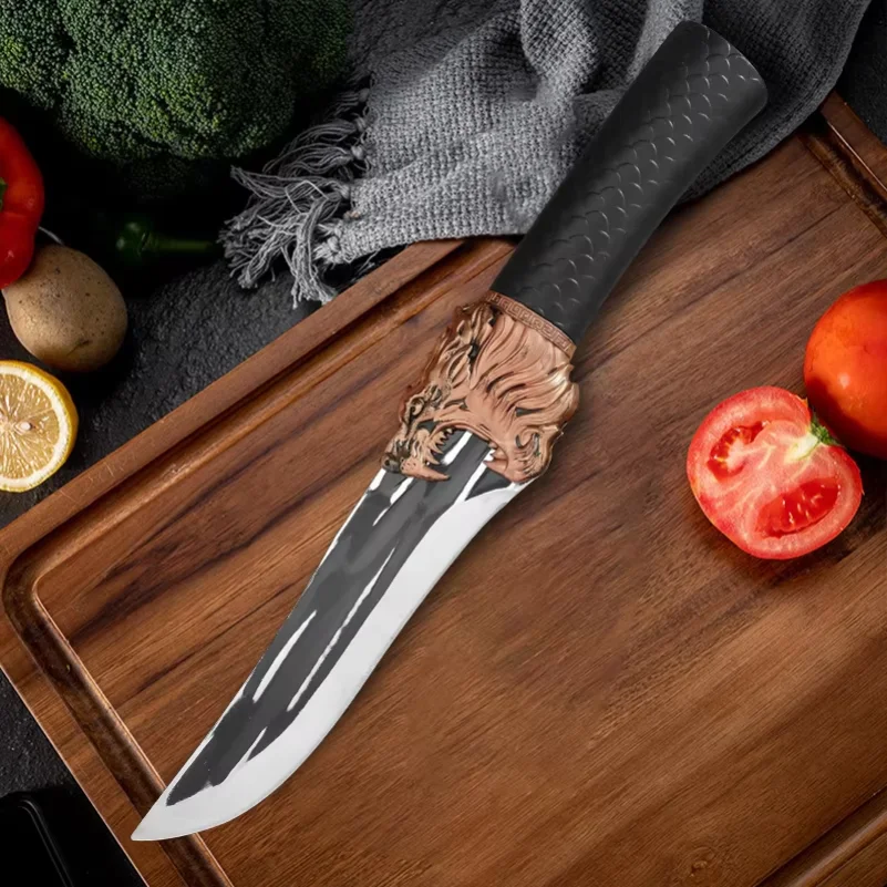 Meat Cleaver Forged Kitchen Knife Chef Slicing Meat Fish Fruit Sharp Buther Boning Knife Plastic Handle Utility Knives Cutter