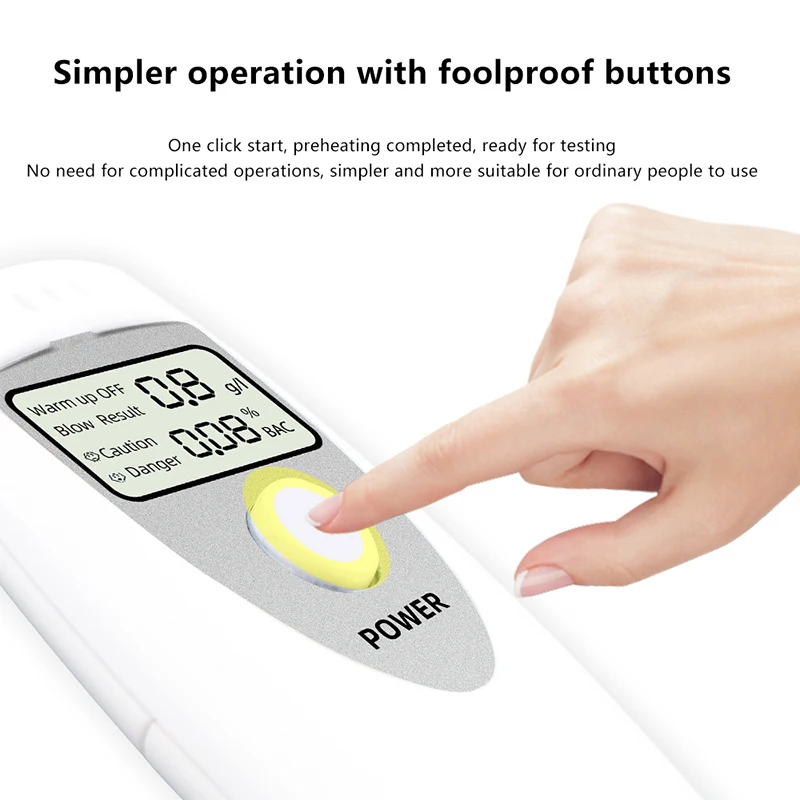 Efficient Alcohol Monitoring Portable Breathalyzer: Digital No-Contact Analyzer with LCD Screen.
