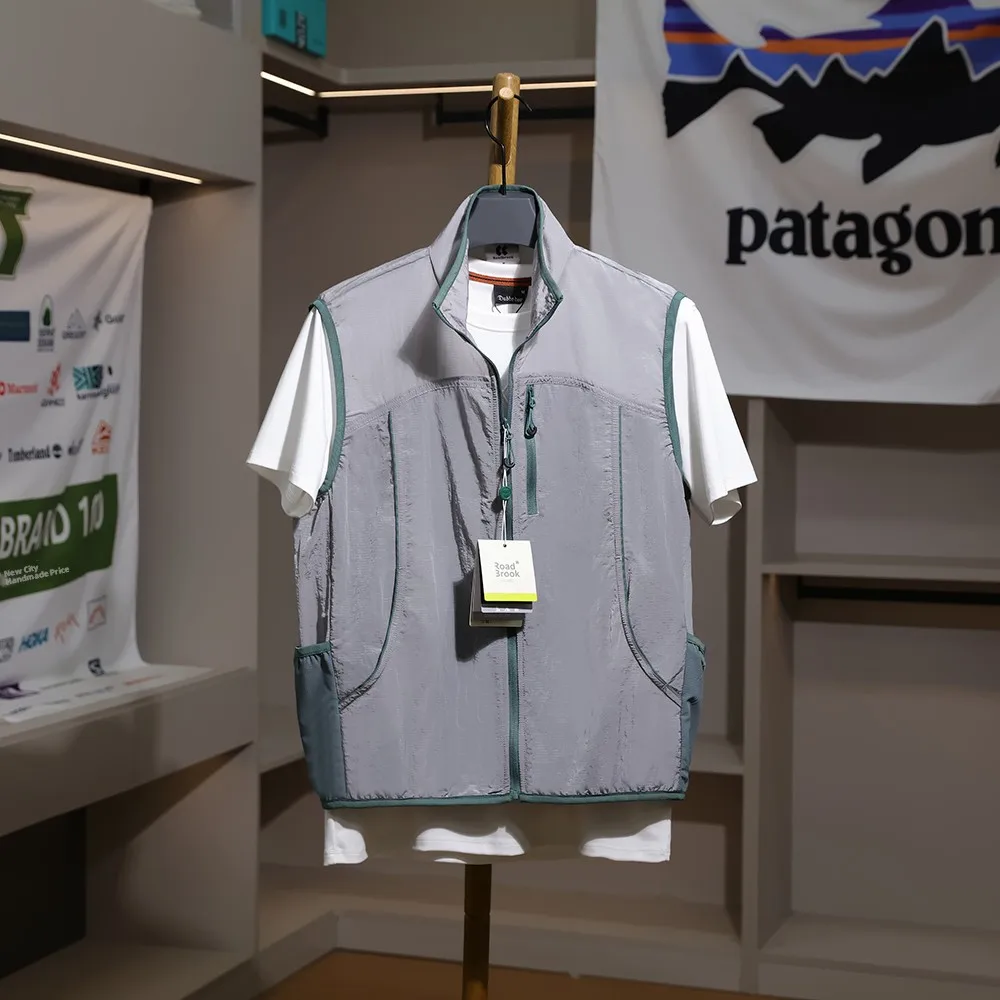 

Спортивный жилет Color Blo, легкий дышащий, водостойкий, уличный, мужской, летний, модный, городской, на молнии, украшение