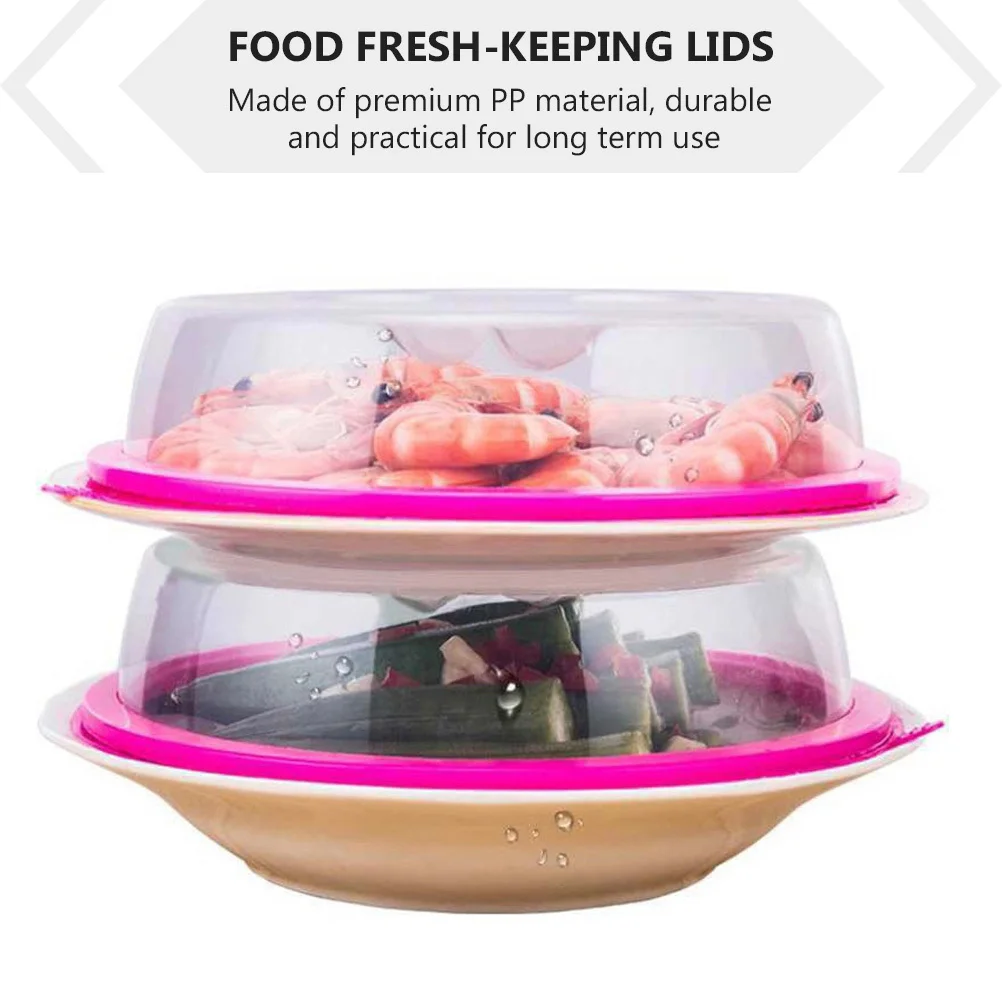

4pcs Portable Stacked Food Sealing Covers Pp Fresh-Keeping Lids For Microwave Oven Refrigerator Use Dust Insect Splash Proof