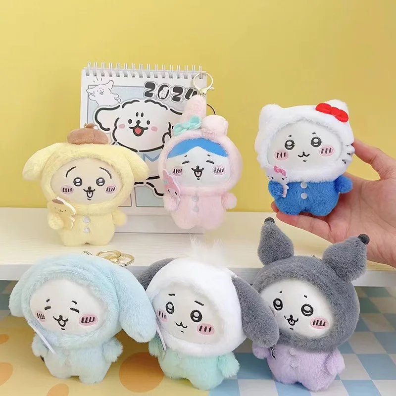 

MINISO Chiikawas Plush Pendant Toy Fluffy Doll Stuffed Kawaii Anime Figure Plushie Peluche Bag Pendant For Kid Girl Gift