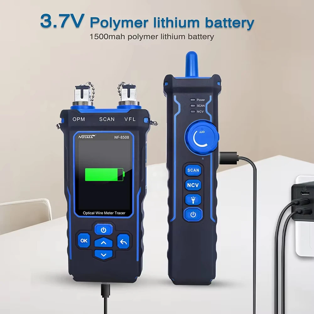 NOYAFA NF-8508 Tester śledzenia kabli Wyświetlacz LCD Miernik długości Tester liniiiremap Kontroler PoE Optyczny miernik mocy Narzędzia sieciowe — zdjęcie 6