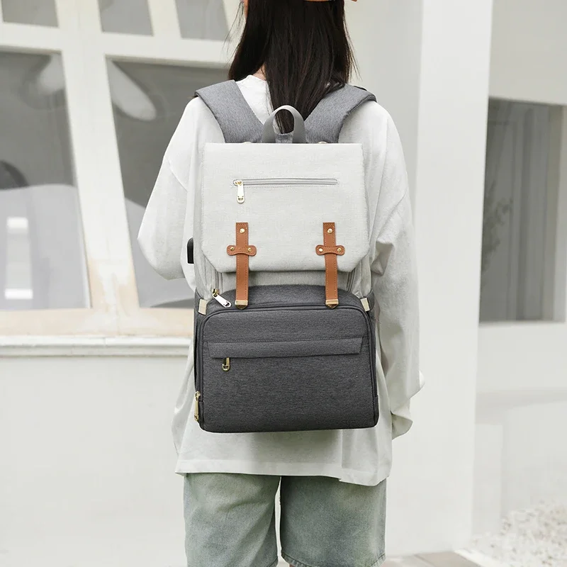 Nylon Soild Mommy Backpack Zipper Casual High Quality Bags for Women 2024 Fashion New Style Mother and Baby Bags Large Capacity