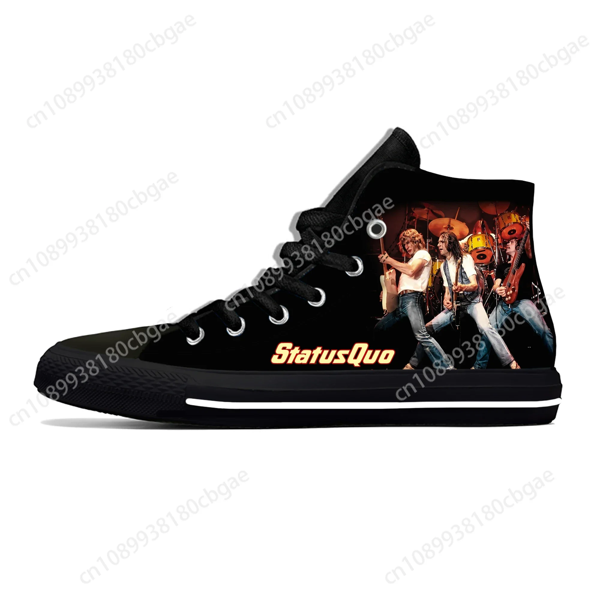 

Rock band High Top Sneakers Mens Womens Teenager Status Quo Casual Shoes Canvas Running Shoes 3D Print Lightweight shoe