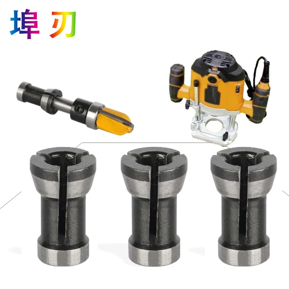 1Pc/3Pcs Milling Cutter Accessories  collets 6.35mm 8mm 6mm collet chuck Engraving Trimming machine Electric Router LT127