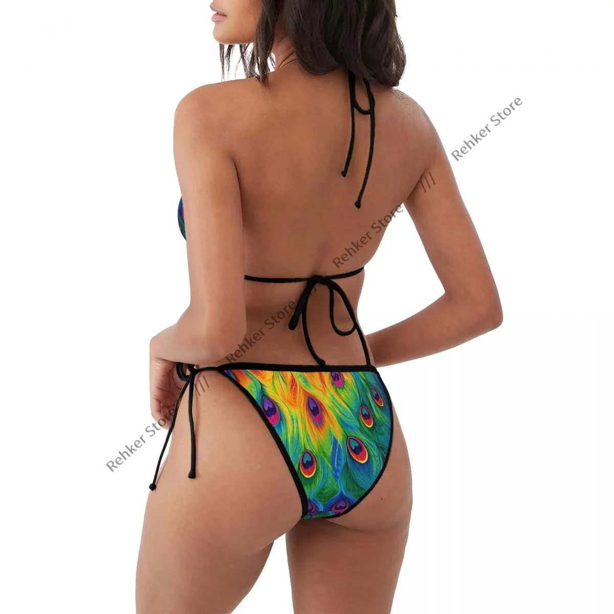 Sexy bikini dames badpak tweedelige badmode regenboog pauw badpak strandkleding