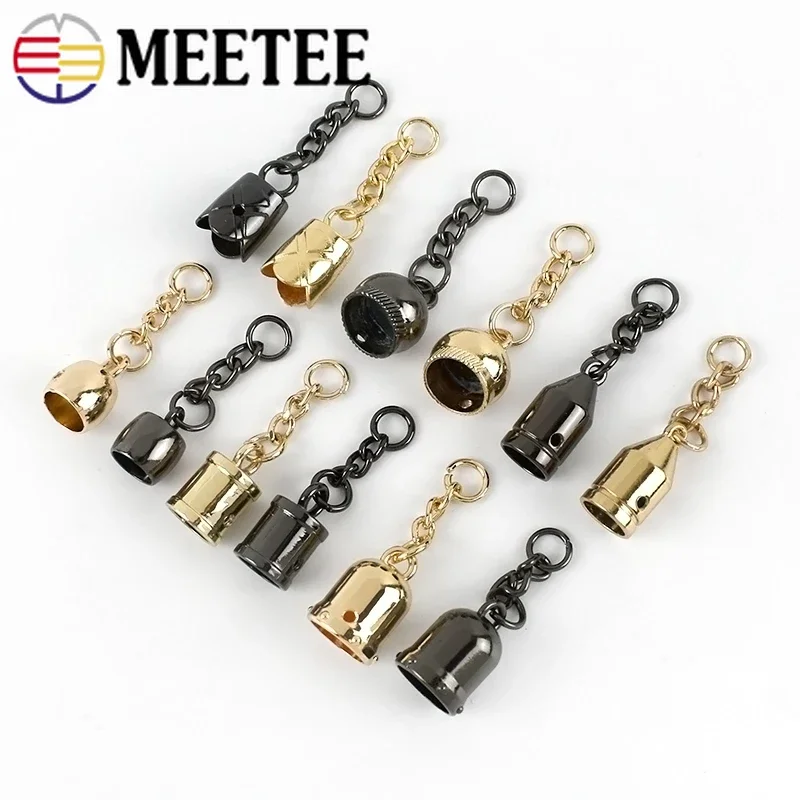 10/20Pcs Meetee Tassel Cap Bell Buckles Metal Stopper Rope Clasp Pendants Head Clothing Bags Decor DIY Hardware Accessories