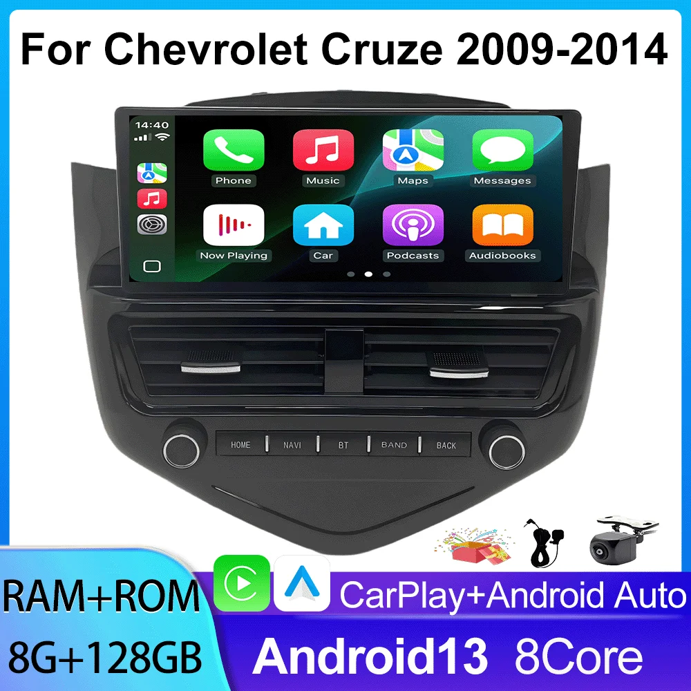 

10.25' Car Radio Multimedia Video Player for Chevrolet Cruze 2009-2014 with WiFi Wireless CarPlay AndroidAuto Stereo Navigation