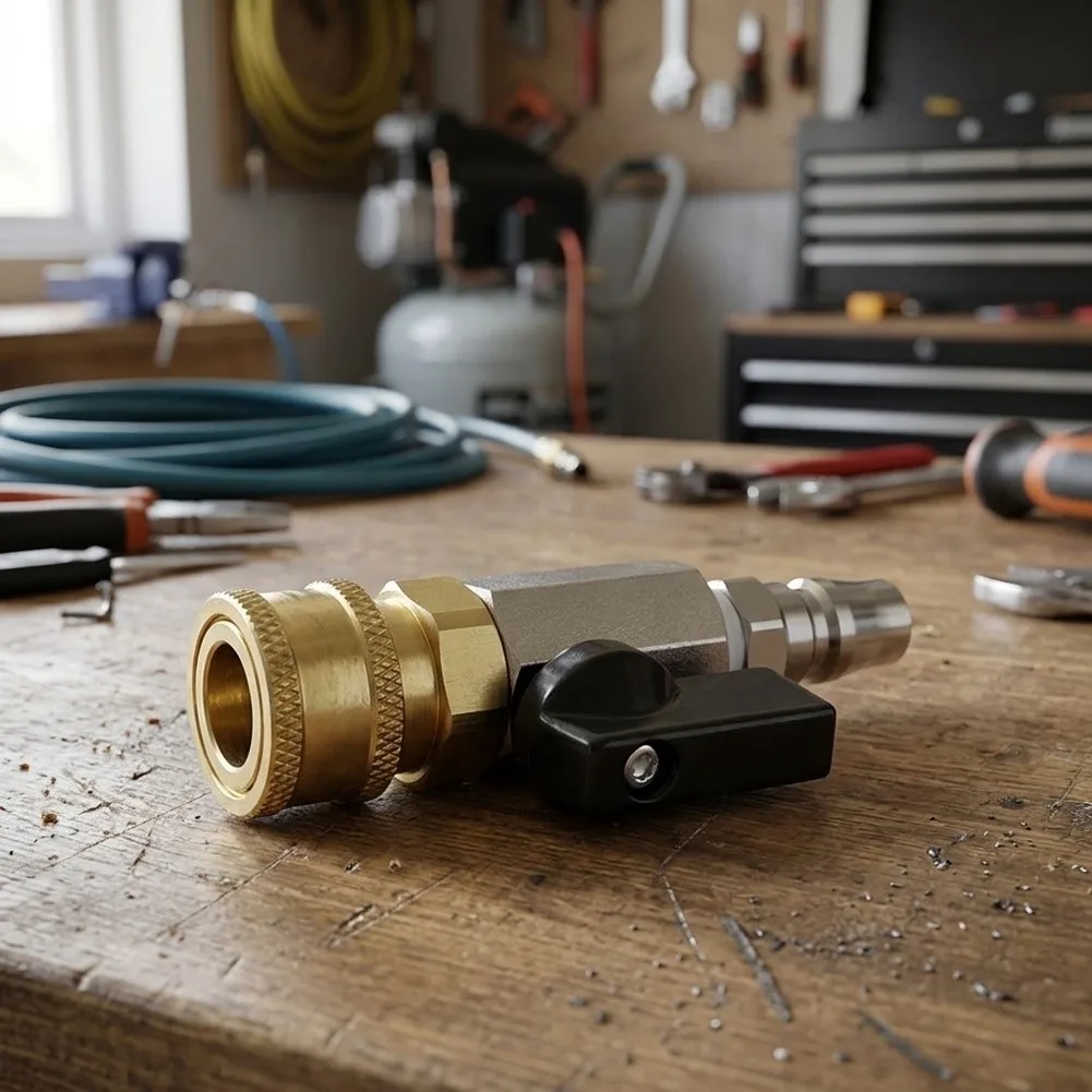 Yellow Quick Connect Coupler Manual Control Ball Valve Fitting Pneumatic Part Manual Control Valve Rust Resistant Material