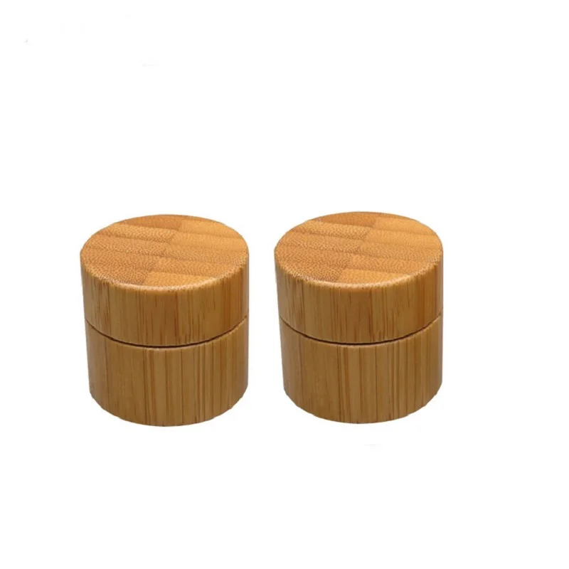 20pcs Bamboo Wood Pots Empty Cosmetic Cream Jar Inner Plastic Packaging Box 10g Environmental Skincare Facilal Cream Containers