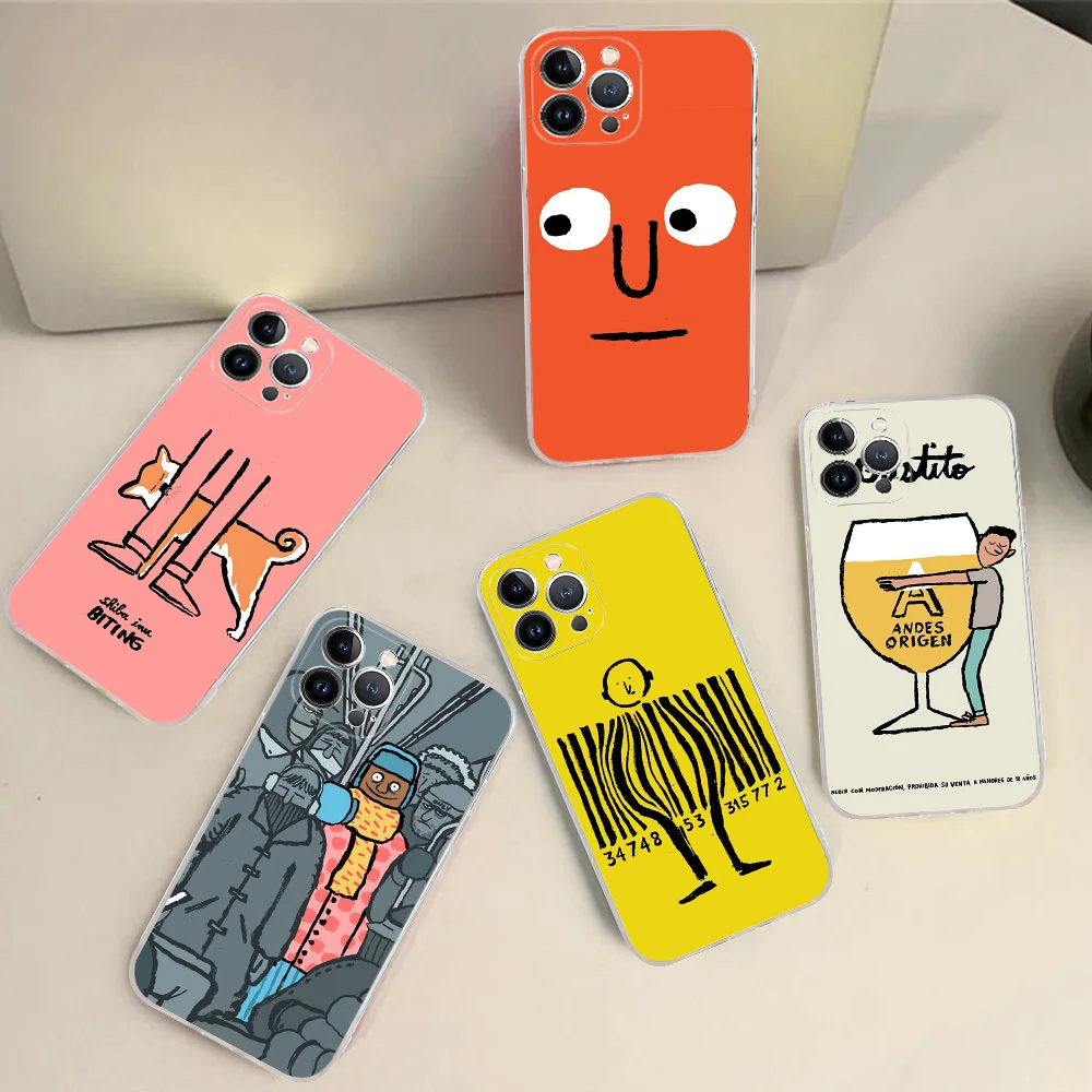 

Art Design Jean Jullien Mousepad Silicone Soft for iphone 15 14 13 12 11 Pro Mini XS MAX 8 7 6 Plus X XS XR Cover