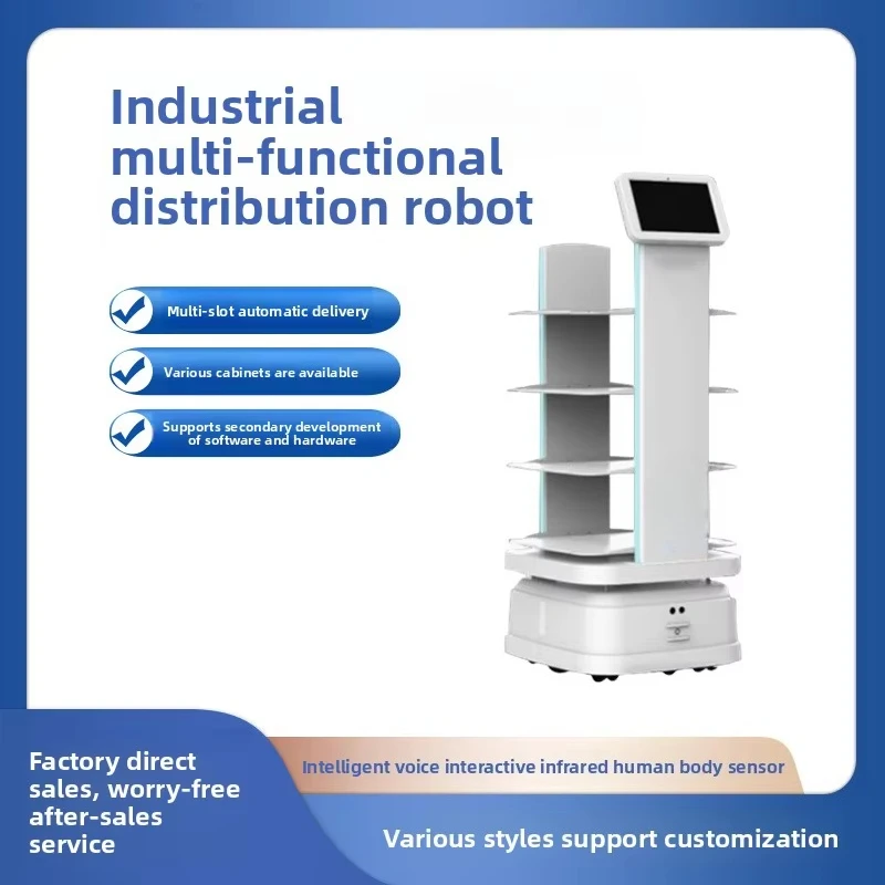 Transport Vehicle with AGV Handling Cart Manufactured by Factory Unmanned Commercial Delivery Robot AMR Workshop Logistics