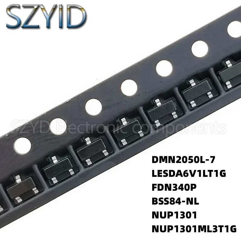 100PCS SOT23 DMN2050L-7 LESDA6V1LT1G FDN340P BSS84-NL NUP1301 NUP1301ML3T1G