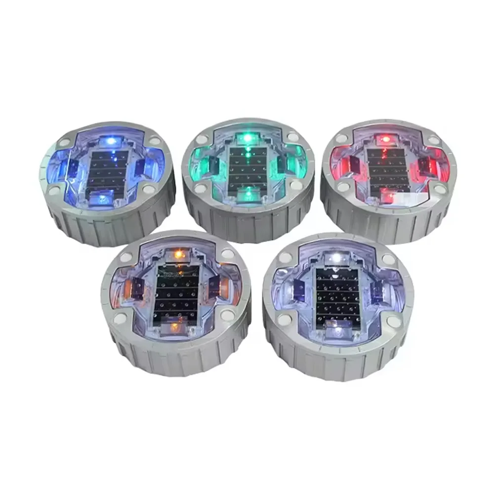 120mm Solar LED Road Stud Light - Round Embedded Flashing Marker for Driveway, Pathway & Traffic Safety (IP68 Waterproof)