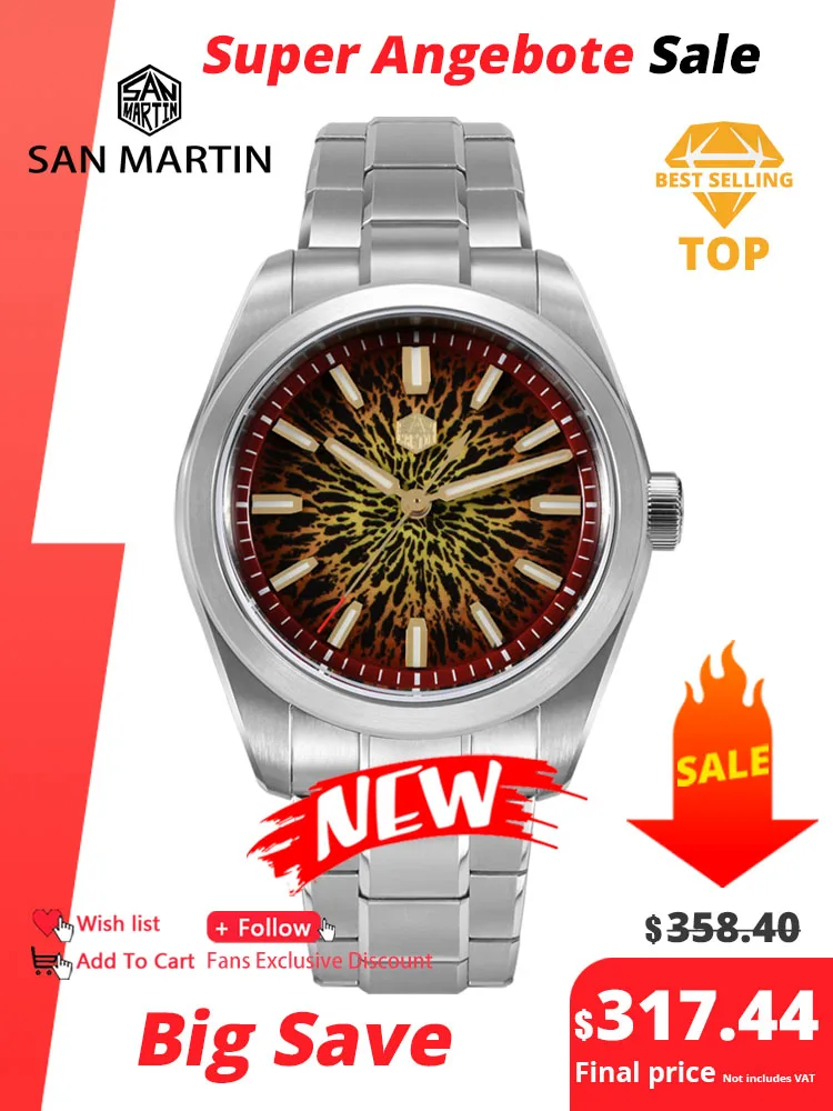 

San Martin 2025 New 39mm SN0144 JianZhan Gada Watch Miyota 90S5 Original Design Luxury Dress Men Automatic Mechanical Wristwatch