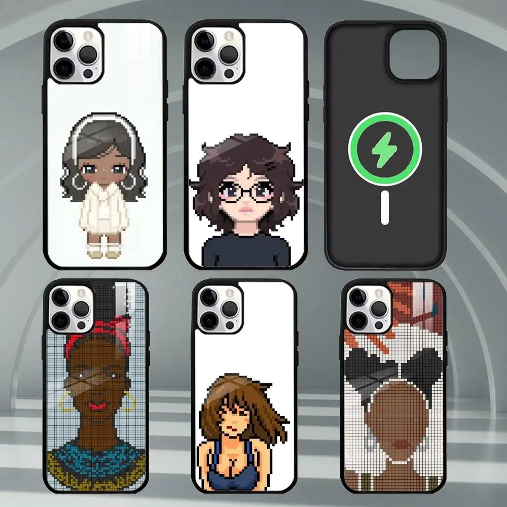 

Pixelated Diverse W-Women's Art Phone Case For iPhone17,16,15,14,13,12,11 Plus,Pro Max Magnetic For Magsafe Wireless Charging