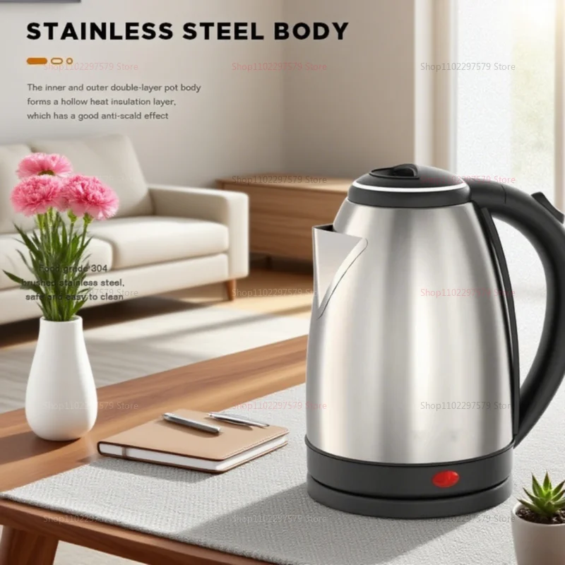 Travel Electric Kettle Tea Coffee 2L Stainless Steel Portable Water Boiler Pot For Hotel Family Trip Kitchen Smart Kettle Pot