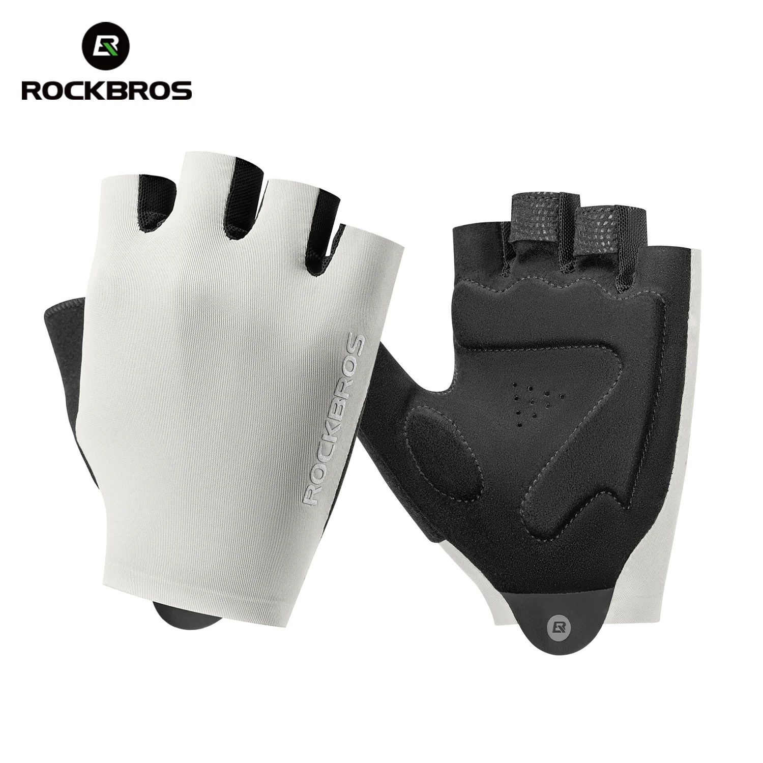 ROCKBROS Sommer-Radfahrhandschuhe mit halben Fingern, hochelastisch, leicht, atmungsaktiv, Stoßdämpfung, Handflächenpolster, für Herren und Damen