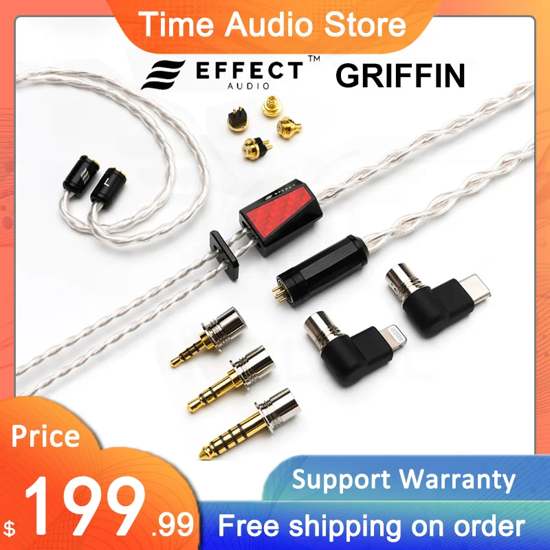 

Эффективный аудиокабель GRIFFIN для наушников, 4-проводной высокочистый медный посеребренный IEM-кабель, сменный штекер TermX & ConX