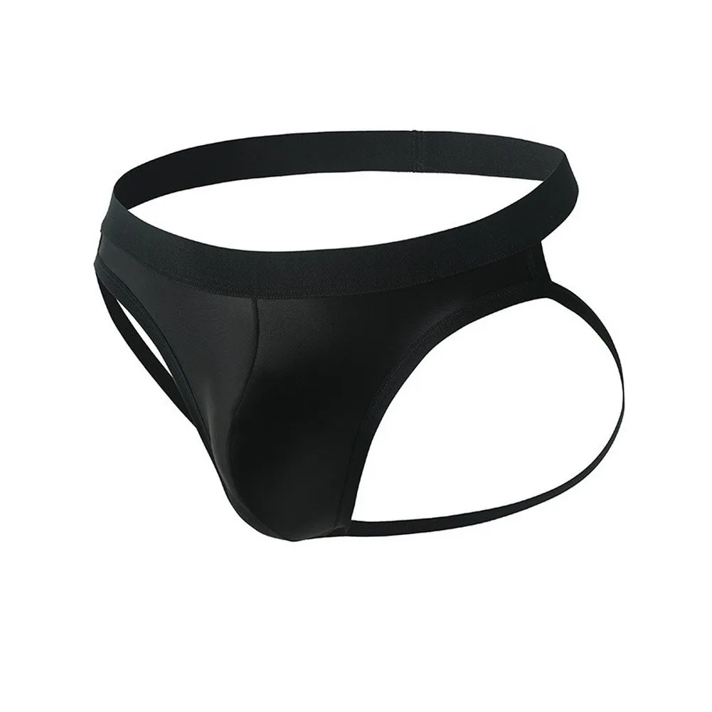 1pc Men Ice Silk Backless Erotic Underwear Bulge Pouch G-String Solid T-Back Thongs Bikini Briefs Breathable Thongs