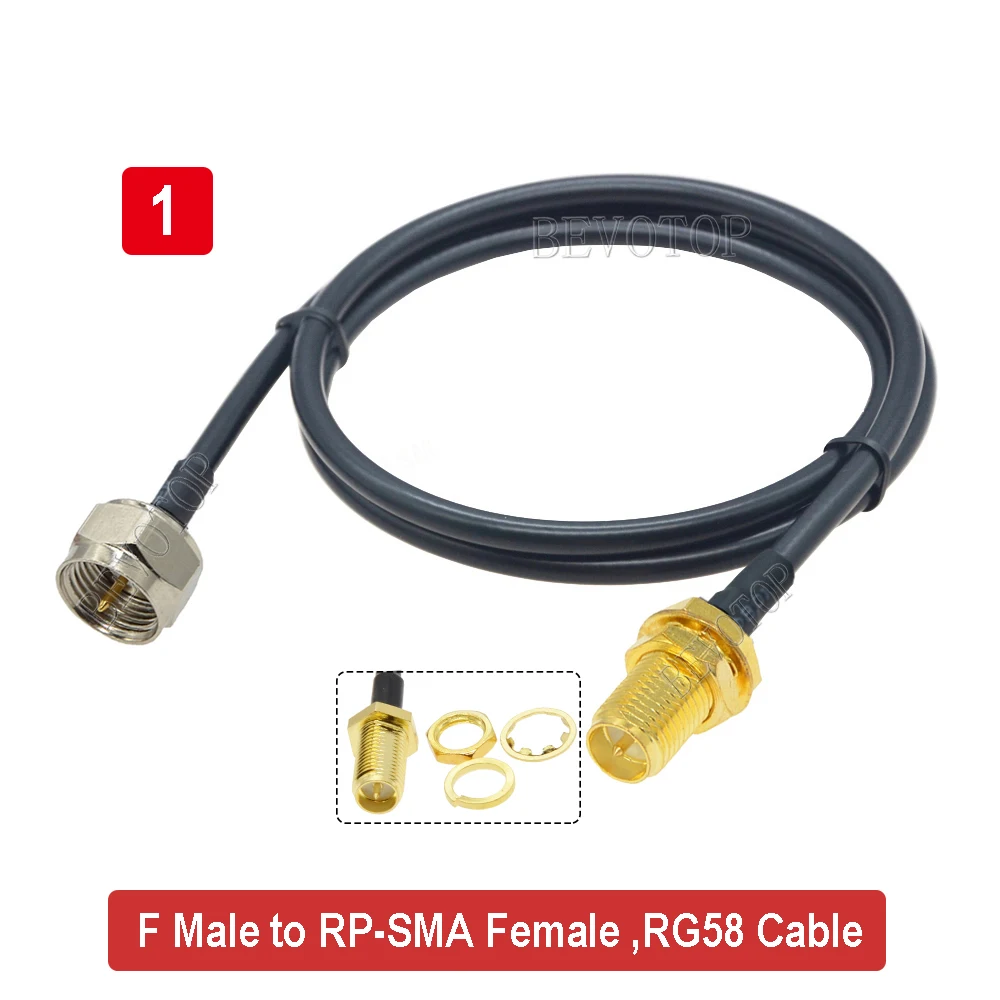 F Male to SMA Male Plug RG58 PIgtail 50ohm Coaxial Cable F Plug TV Antenna Adapter RF Coaxial Extension Cord RF Pigtail Jumper