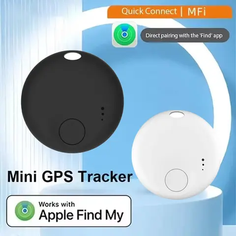 새로운 분실 방지 GPS 트래커 미니 블랙 원형 로케이터, 휴대폰 도난 방지용, Apple 시스템의 나의 찾기 앱과 호환 가능
