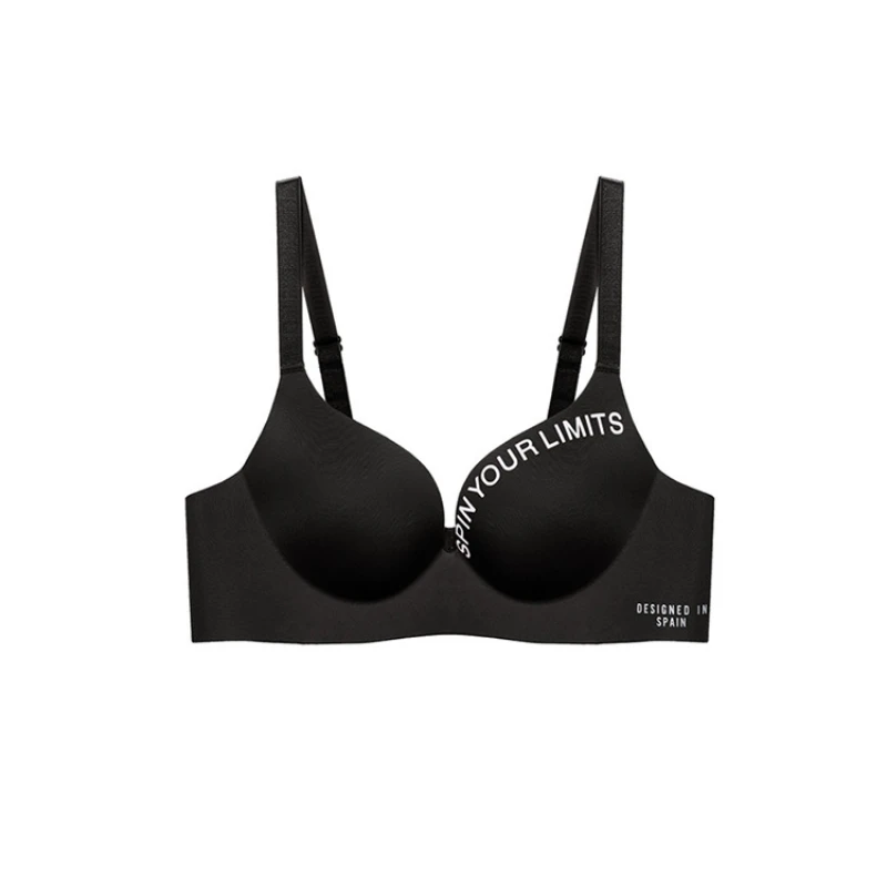 2023 New Fashion Women Seamless Bra Sexy Push Up Bralette Underwear Wireless Female Lingerie Letter Pattern Bras Three Quarters