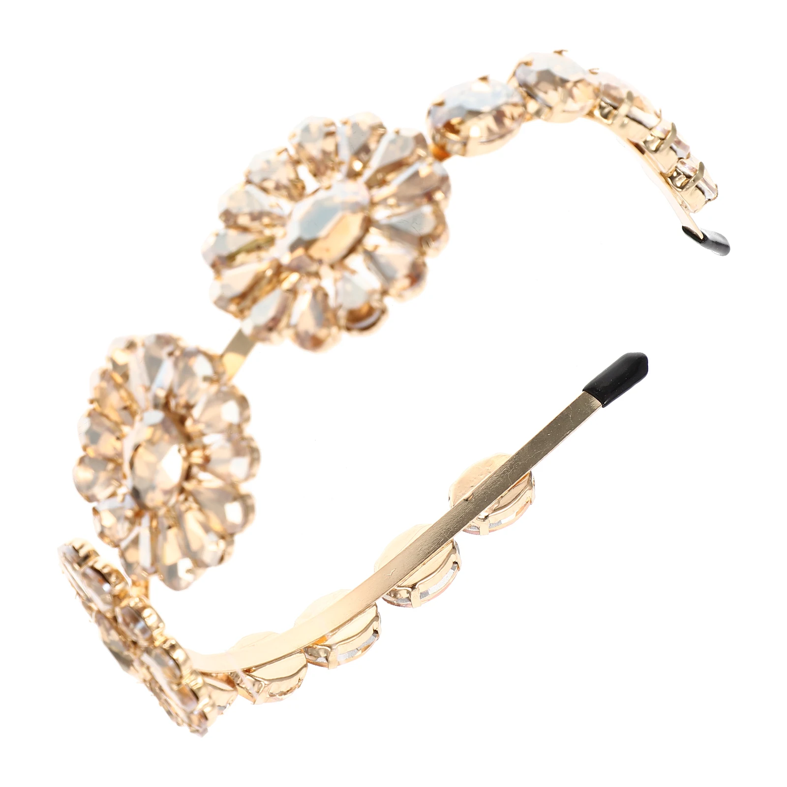 

Flower Headband Rhinestone Elastic Hairband Women Girl Accessories Bridal Party Headdress Hoops Holiday Carnivals Cosplay Hair