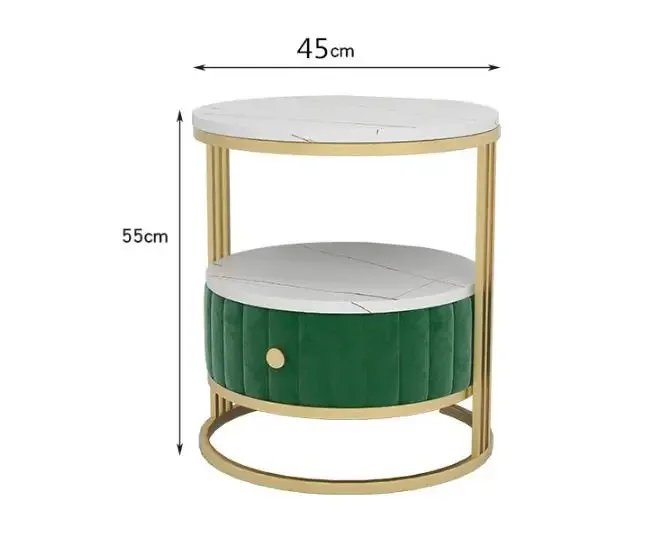 Night Stand Solid Wood End Table with 2drawer Hotel High End Decorate Furniture for Bedroom